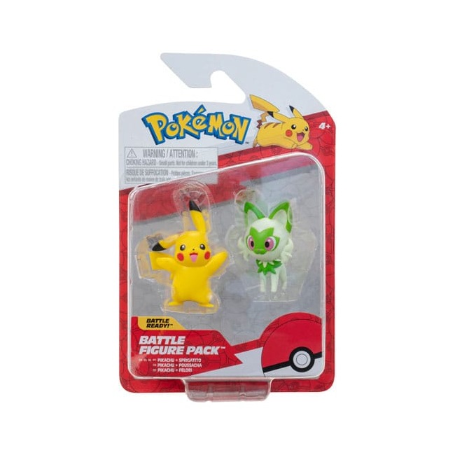 Pokémon Gen IX pack 2 figurines Battle Figure Pack Pikachu & Poussacha 5 cm