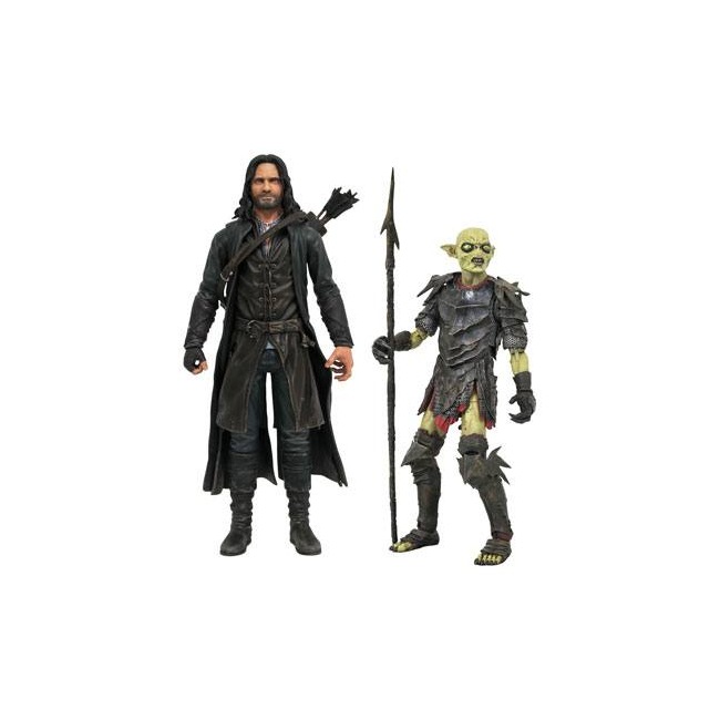 LOTR Le seigneur des anneaux Aragorn & Moria Orc 18 cm